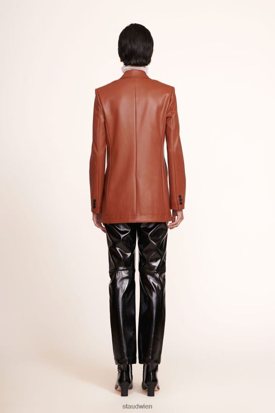 Frauen verrückter Blazer Whiskey-veganes Leder 466Z624 STAUD Kleidung
