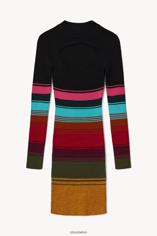 Frauen Clara-Kleid Mosaikstreifen 466Z284 STAUD Kleidung