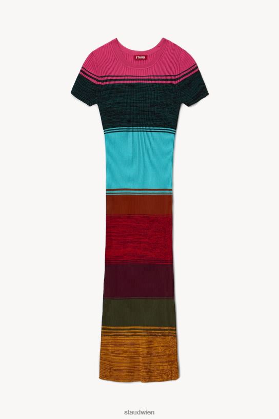 Frauen Colleen-Kleid Mosaikstreifen 466Z231 STAUD Kleidung