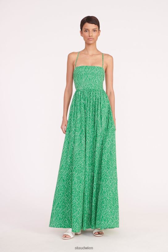 Frauen Courtney-Kleid grüne Palme 466Z42 STAUD Kleidung