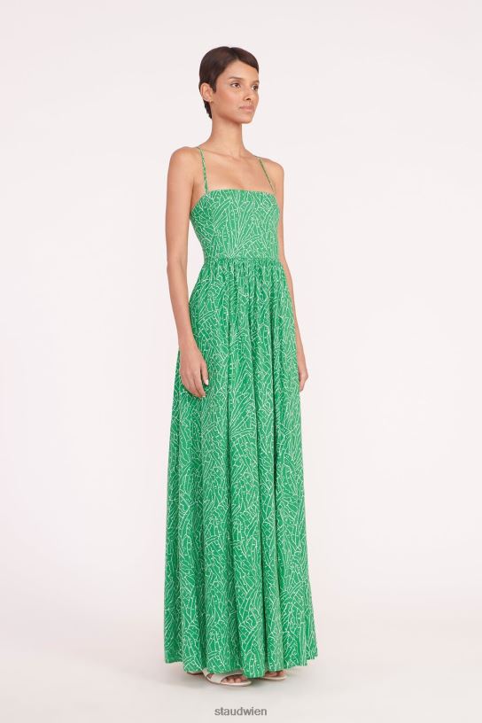 Frauen Courtney-Kleid grüne Palme 466Z42 STAUD Kleidung