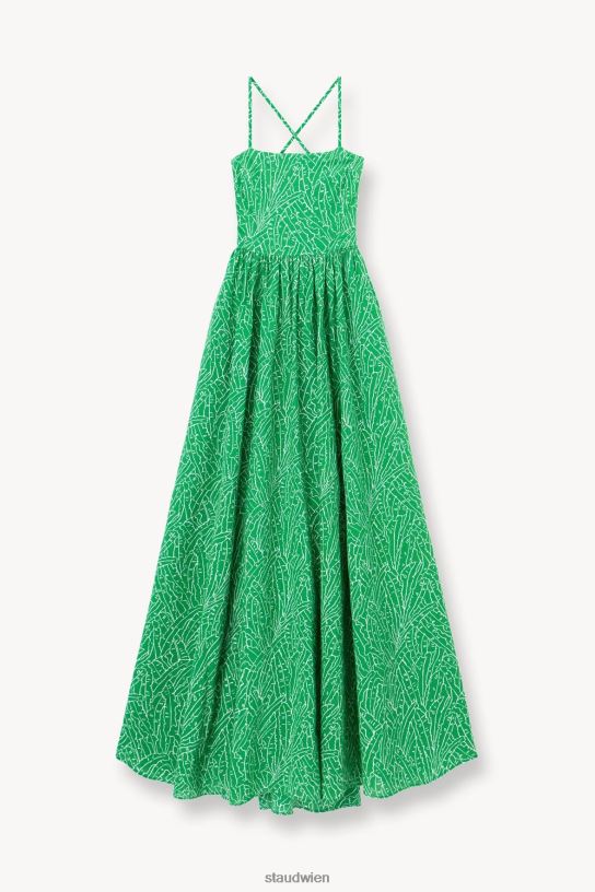 Frauen Courtney-Kleid grüne Palme 466Z42 STAUD Kleidung