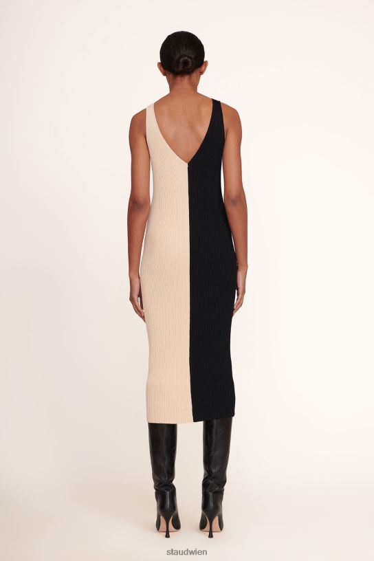 Frauen Dana-Kleid Buff-Schwarz 466Z127 STAUD Kleidung