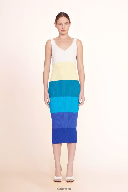Frauen Dana-Kleid Pazifischer Streifen 466Z129 STAUD Kleidung