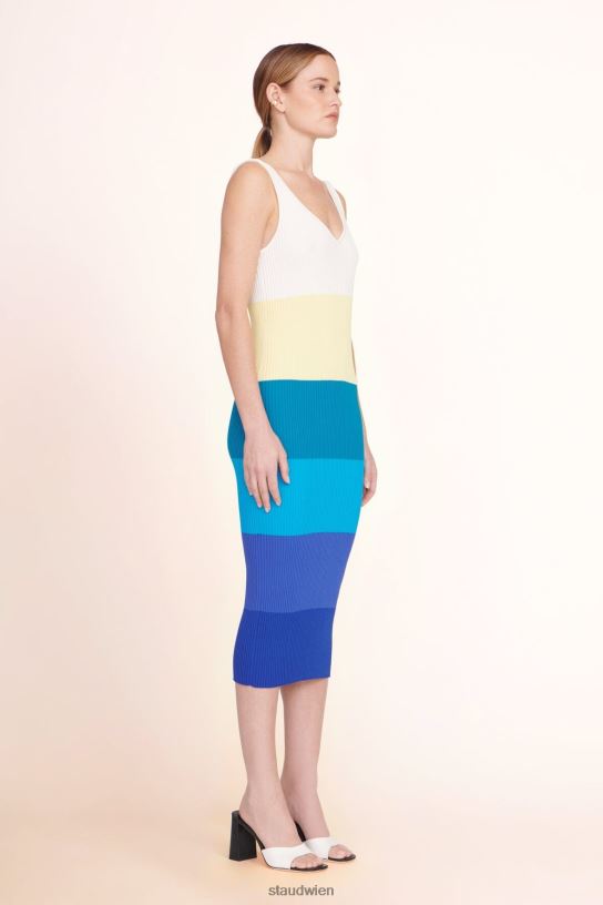 Frauen Dana-Kleid Pazifischer Streifen 466Z129 STAUD Kleidung