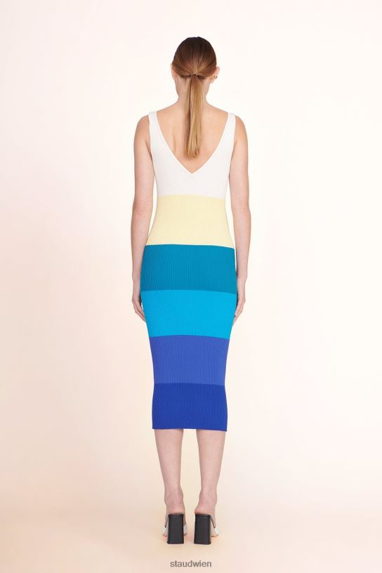 Frauen Dana-Kleid Pazifischer Streifen 466Z129 STAUD Kleidung