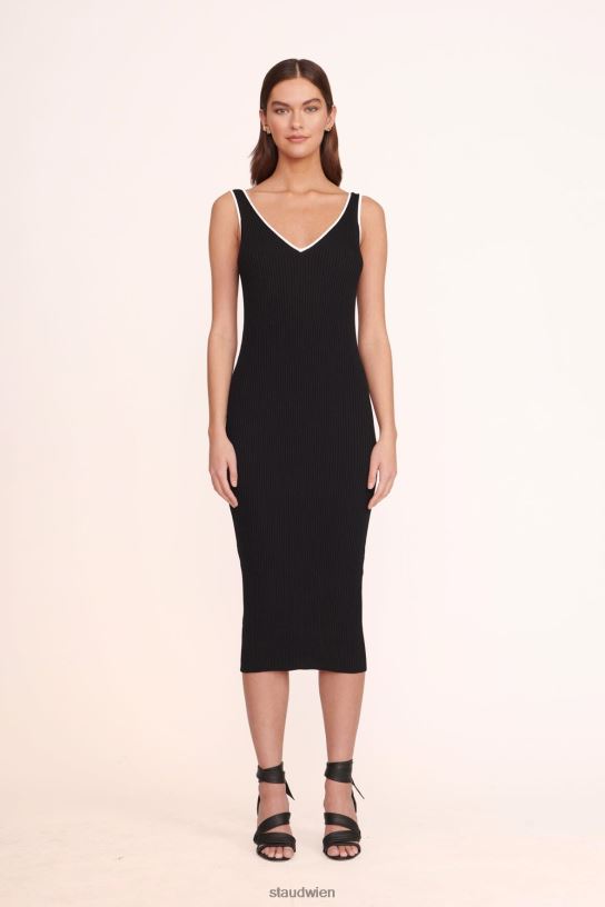 Frauen Dana-Kleid Schwarz-Weiss 466Z126 STAUD Kleidung
