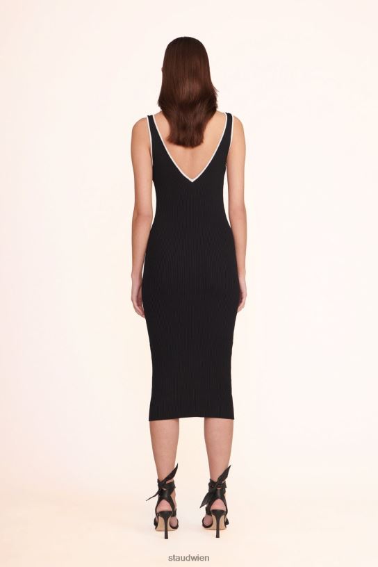 Frauen Dana-Kleid Schwarz-Weiss 466Z126 STAUD Kleidung