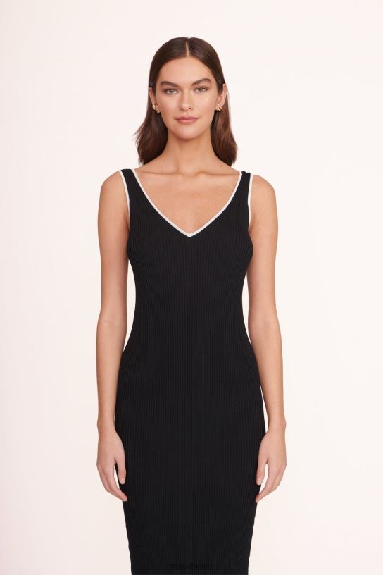 Frauen Dana-Kleid Schwarz-Weiss 466Z126 STAUD Kleidung
