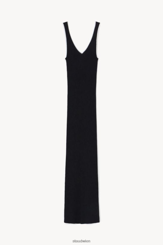 Frauen Dana-Kleid Schwarz-Weiss 466Z126 STAUD Kleidung