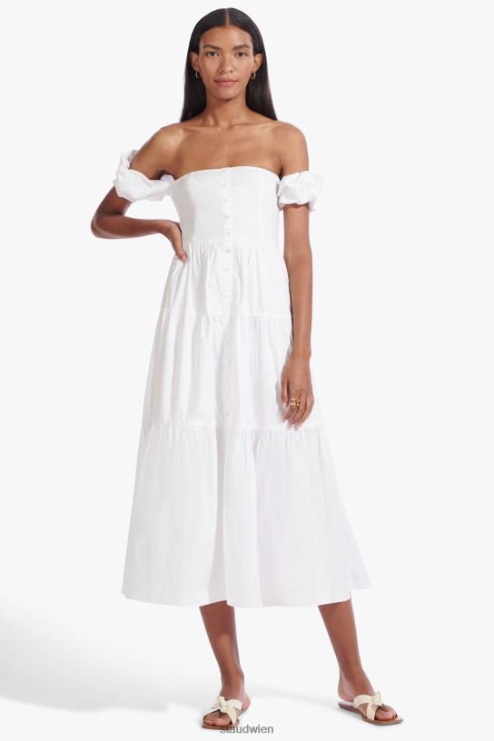 Frauen Elio-Kleid Weiss 466Z311 STAUD Kleidung