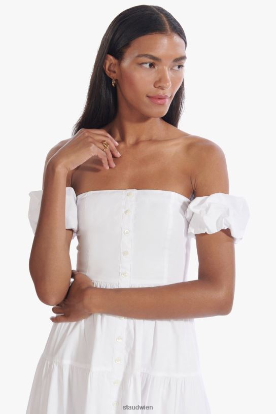 Frauen Elio-Kleid Weiss 466Z311 STAUD Kleidung