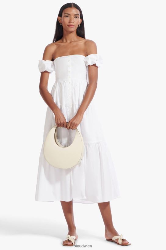 Frauen Elio-Kleid Weiss 466Z311 STAUD Kleidung