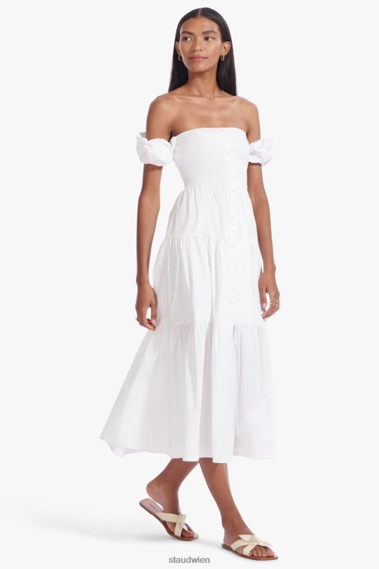 Frauen Elio-Kleid Weiss 466Z311 STAUD Kleidung