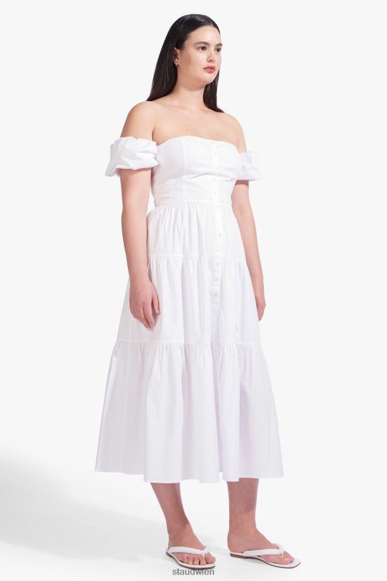 Frauen Elio-Kleid Weiss 466Z311 STAUD Kleidung