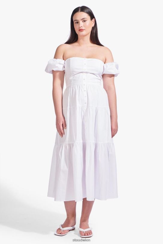Frauen Elio-Kleid Weiss 466Z311 STAUD Kleidung