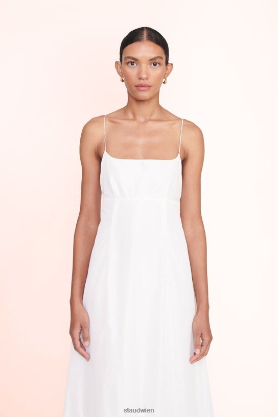 Frauen Florenz-Kleid Weiss 466Z176 STAUD Kleidung