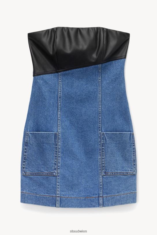 Frauen Gelassenheitskleid mittel mittlere Waschung/Schwarz 466Z254 STAUD Kleidung