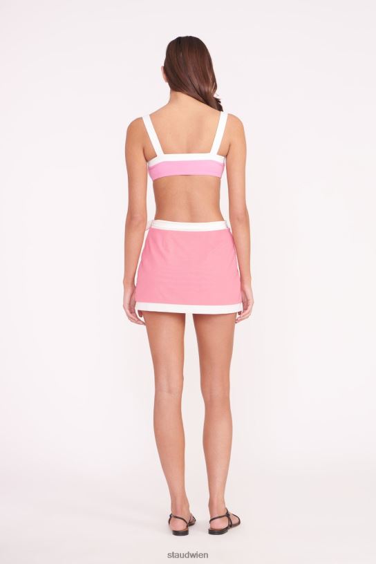 Frauen Gretchen Coverup Wickelrock korallenrosa weiß 466Z734 STAUD Kleidung