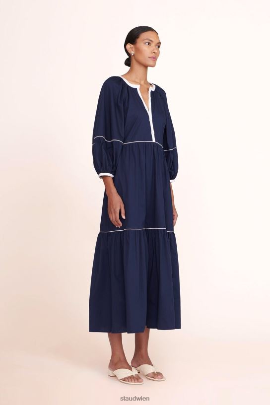 Frauen Halbkleid Marineweiß 466Z244 STAUD Kleidung