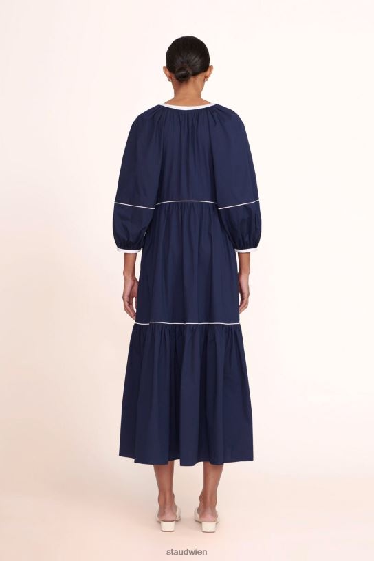 Frauen Halbkleid Marineweiß 466Z244 STAUD Kleidung