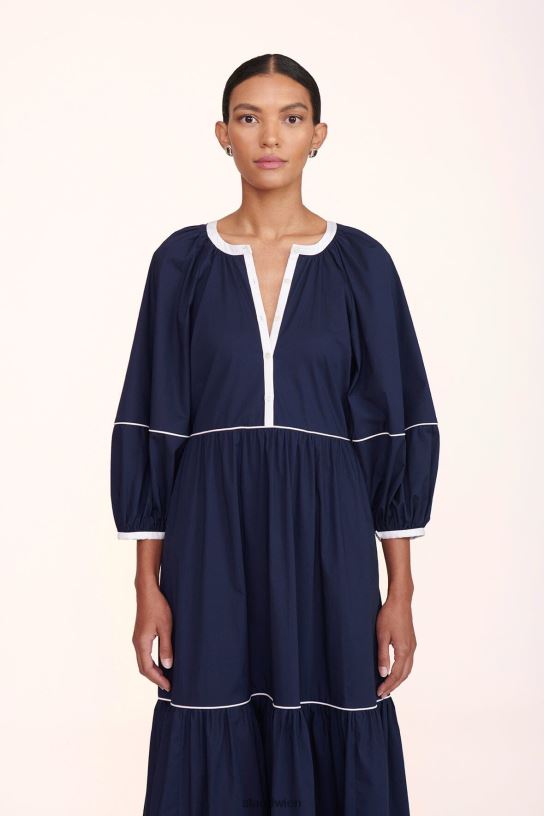 Frauen Halbkleid Marineweiß 466Z244 STAUD Kleidung