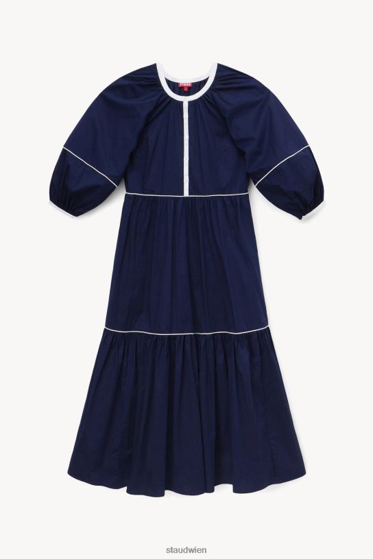 Frauen Halbkleid Marineweiß 466Z244 STAUD Kleidung