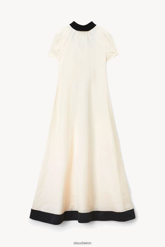 Frauen Ilana-Kleid Elfenbeinschwarz 466Z234 STAUD Kleidung