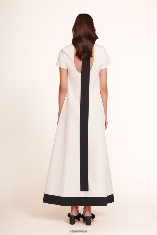Frauen Ilana-Kleid Elfenbeinschwarz 466Z234 STAUD Kleidung