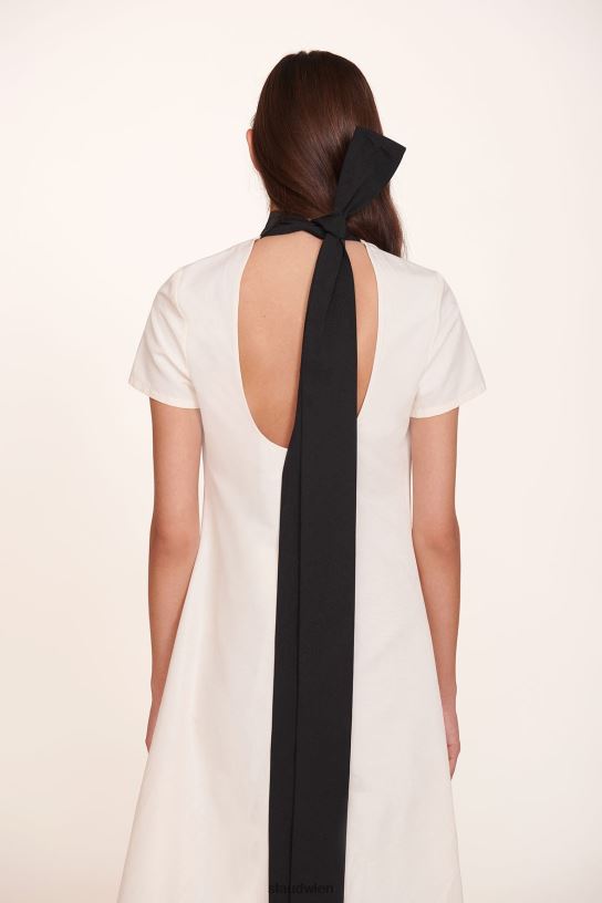 Frauen Ilana-Kleid Elfenbeinschwarz 466Z234 STAUD Kleidung