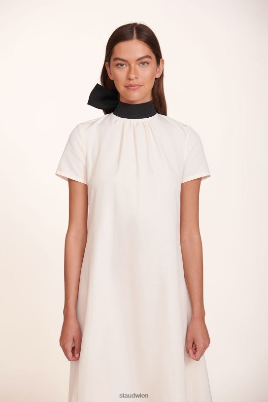 Frauen Ilana-Kleid Elfenbeinschwarz 466Z234 STAUD Kleidung