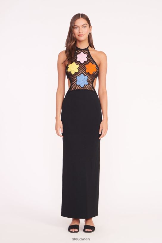 Frauen Jacqueline-Kleid Stiefmütterchen schwarz 466Z32 STAUD Kleidung