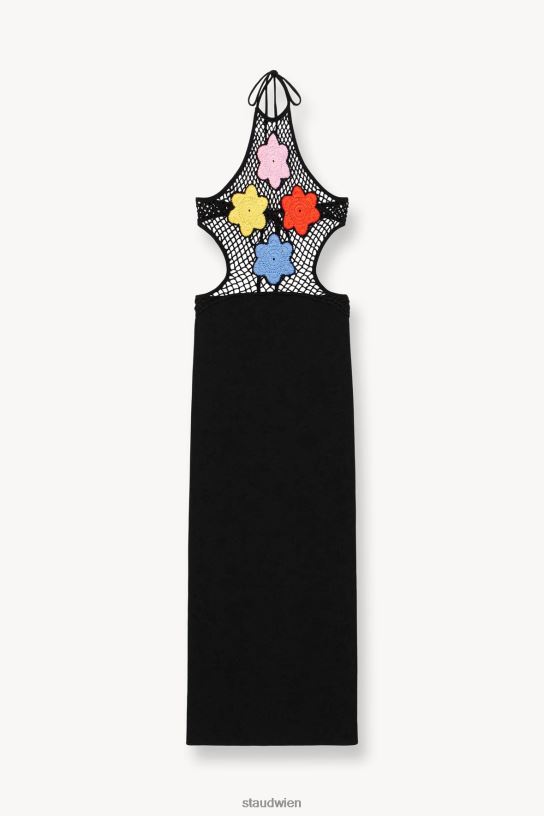 Frauen Jacqueline-Kleid Stiefmütterchen schwarz 466Z32 STAUD Kleidung