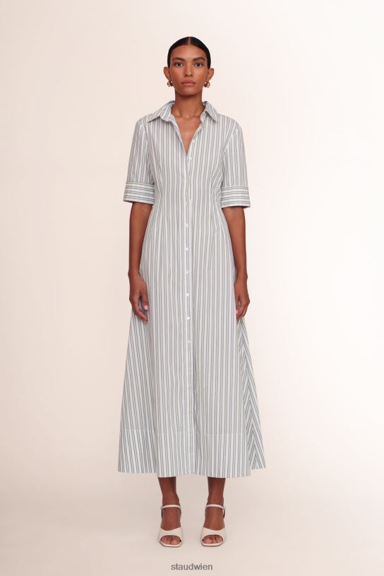 Frauen Joan Maxikleid Moosstreifen 466Z134 STAUD Kleidung