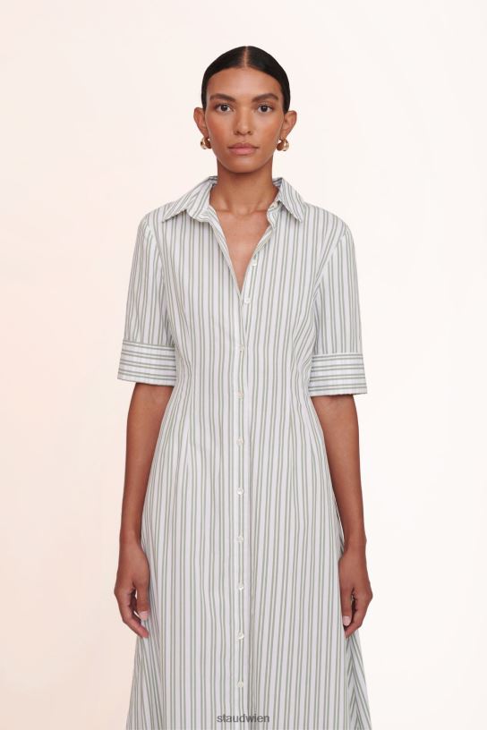 Frauen Joan Maxikleid Moosstreifen 466Z134 STAUD Kleidung