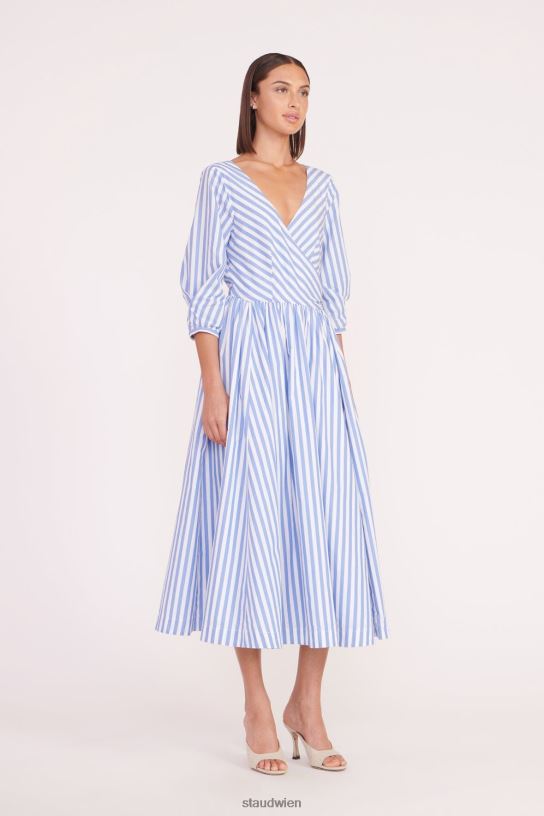 Frauen Jodie-Kleid Meeresstreifen 466Z137 STAUD Kleidung
