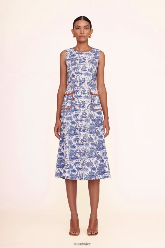 Frauen Köderkleid Blue Toile Whisky 466Z297 STAUD Kleidung