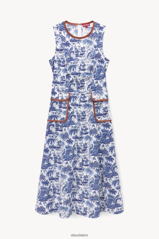 Frauen Köderkleid Blue Toile Whisky 466Z297 STAUD Kleidung