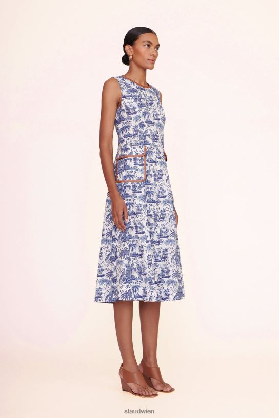 Frauen Köderkleid Blue Toile Whisky 466Z297 STAUD Kleidung