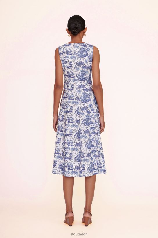 Frauen Köderkleid Blue Toile Whisky 466Z297 STAUD Kleidung