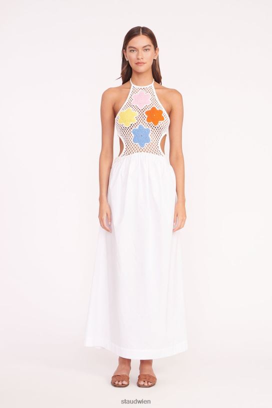 Frauen Kaylee-Kleid Stiefmütterchen weiß 466Z38 STAUD Kleidung