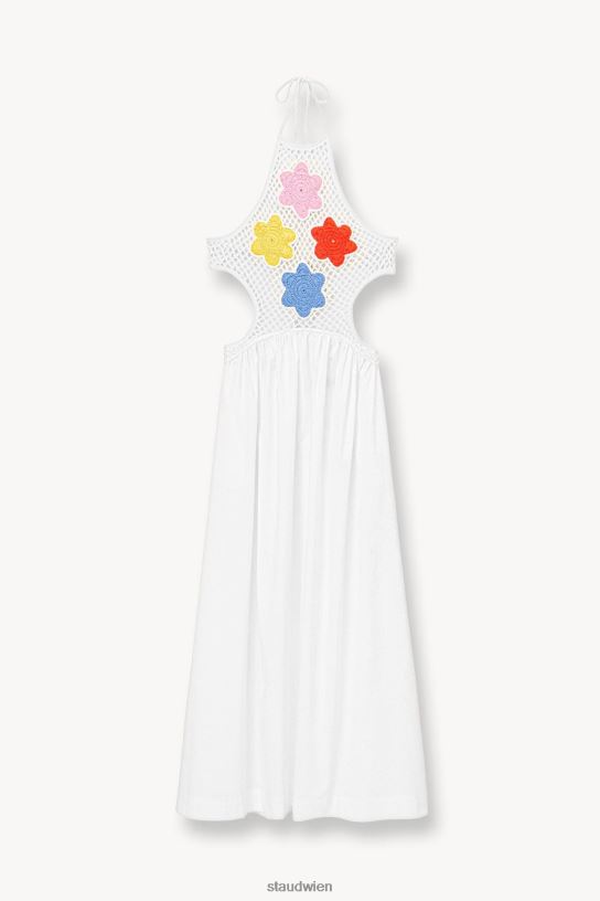 Frauen Kaylee-Kleid Stiefmütterchen weiß 466Z38 STAUD Kleidung
