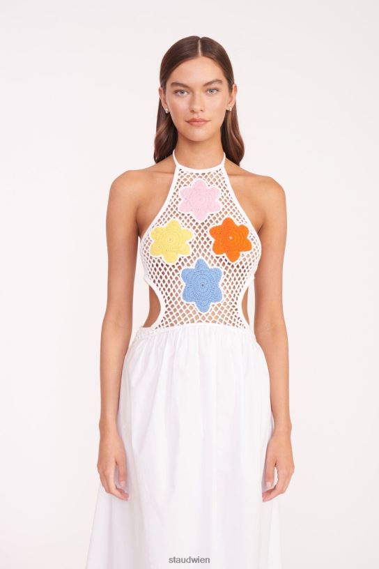 Frauen Kaylee-Kleid Stiefmütterchen weiß 466Z38 STAUD Kleidung