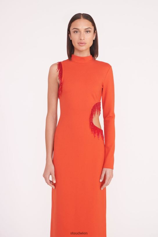 Frauen Kirsten Kleid Feuerrot 466Z17 STAUD Kleidung