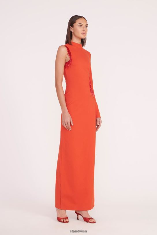 Frauen Kirsten Kleid Feuerrot 466Z17 STAUD Kleidung