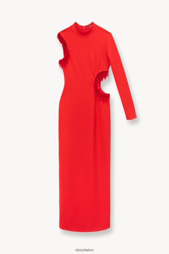 Frauen Kirsten Kleid Feuerrot 466Z17 STAUD Kleidung