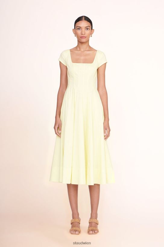 Frauen Kurzärmliges Wells-Kleid Sonnenstrahl 466Z99 STAUD Kleidung