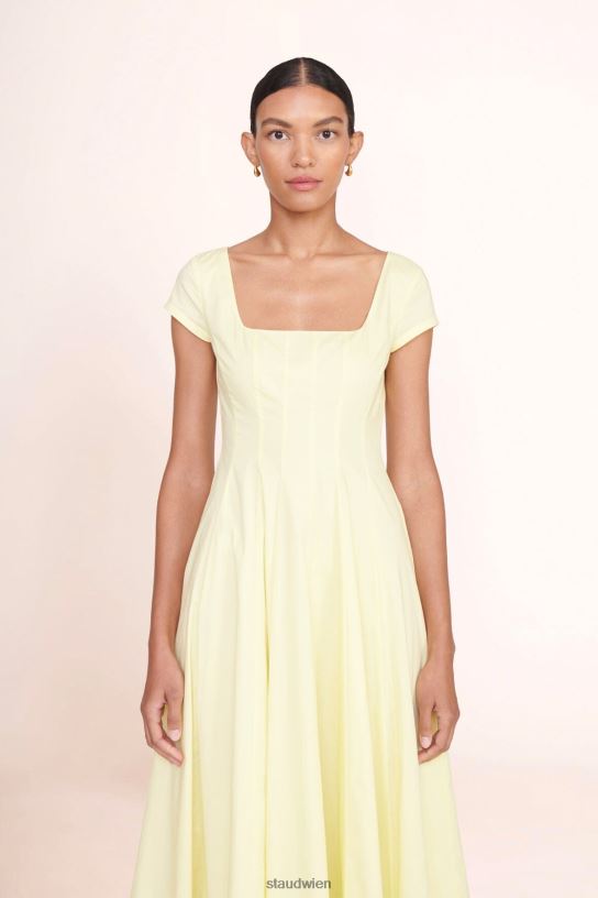 Frauen Kurzärmliges Wells-Kleid Sonnenstrahl 466Z99 STAUD Kleidung