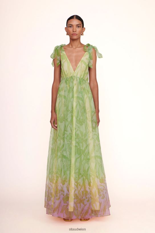 Frauen Löwenzahnkleid Limettenmagentafarbene Wildblumen 466Z270 STAUD Kleidung