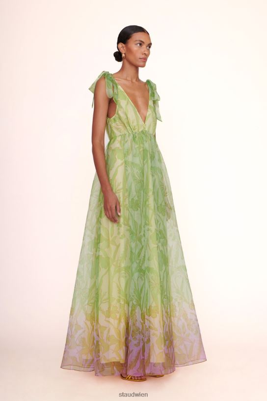 Frauen Löwenzahnkleid Limettenmagentafarbene Wildblumen 466Z270 STAUD Kleidung